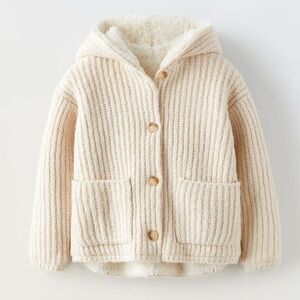 Zara Cozy Knit Hooded Baby Jacket